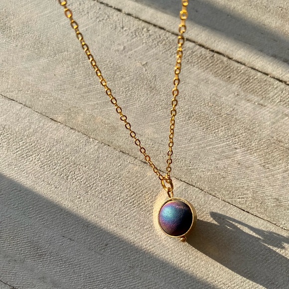 Purple pendant necklace, spinning pendant, fidget necklace - Picture 2 of 6